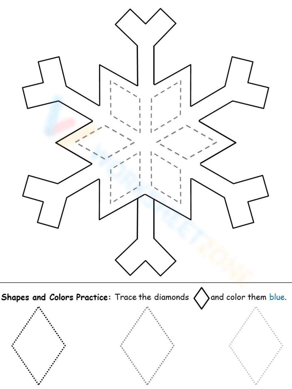 Diamond Shape Recognition Practice Sheet - Page 1