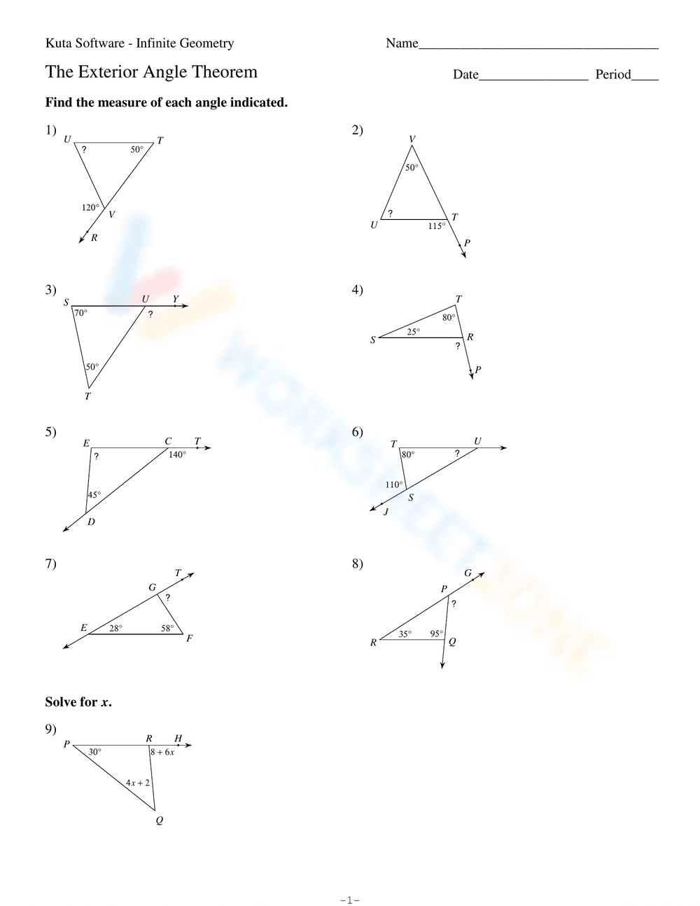 Understanding the Exterior Angle Theorem - Page 1