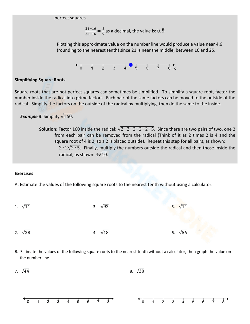 Practice with Square Roots Worksheet - Page 2