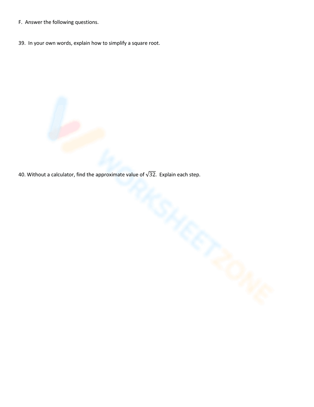 Practice with Square Roots Worksheet - Page 4