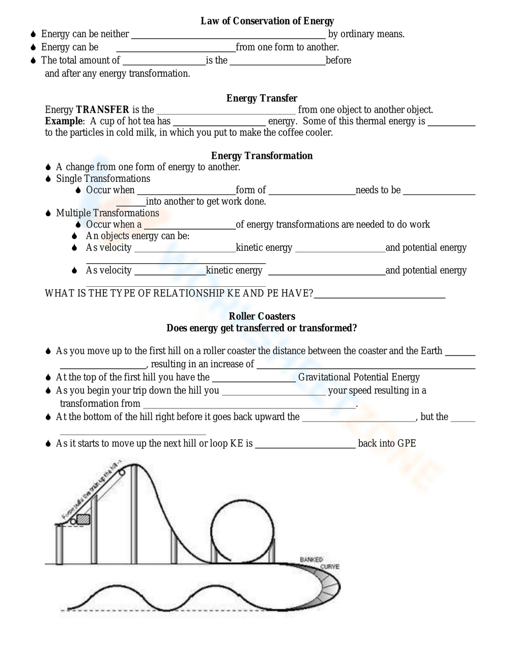 Kinetic and Potential Energy Worksheet - Page 3