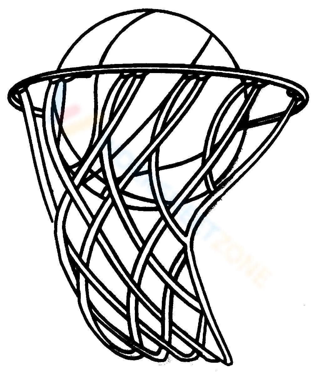 Basketball Hoop Coloring Sheet for Kids - Page 1