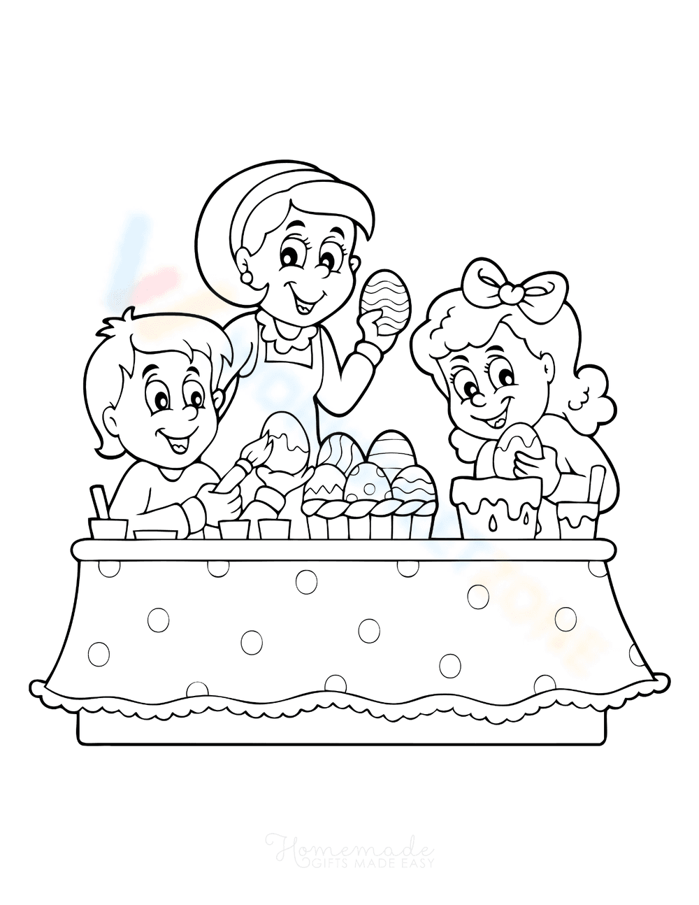 Children Decorating Easter Eggs - Page 1