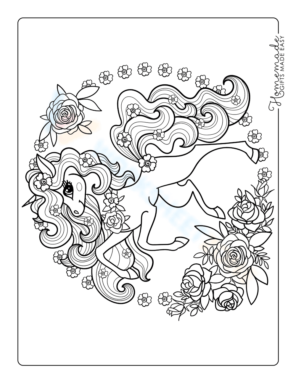 Unicorn with Roses Illustration - Page 1