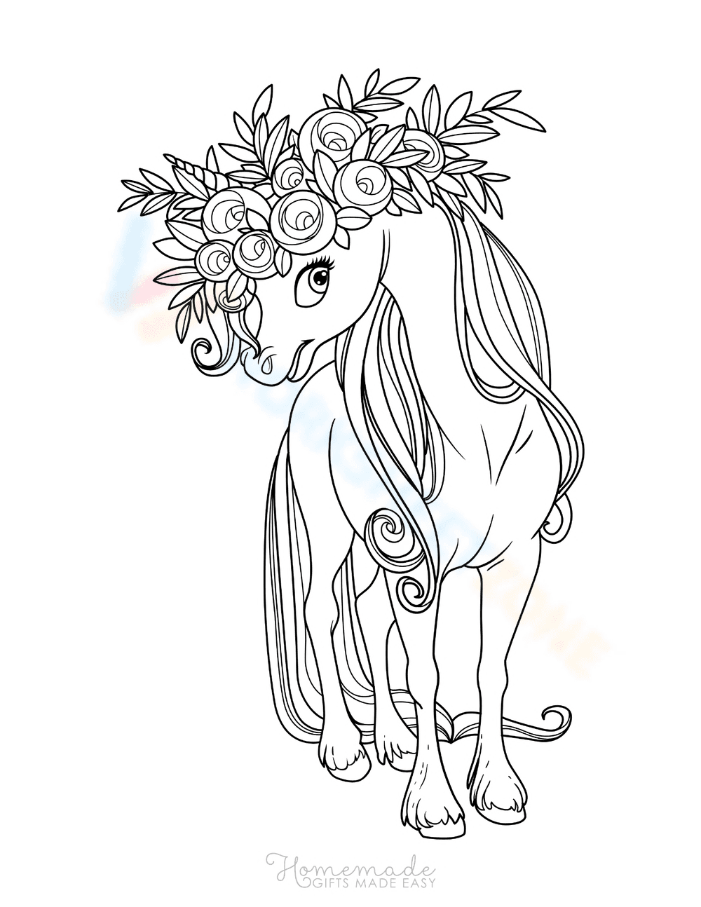 Unicorn with flower headdress - Page 1