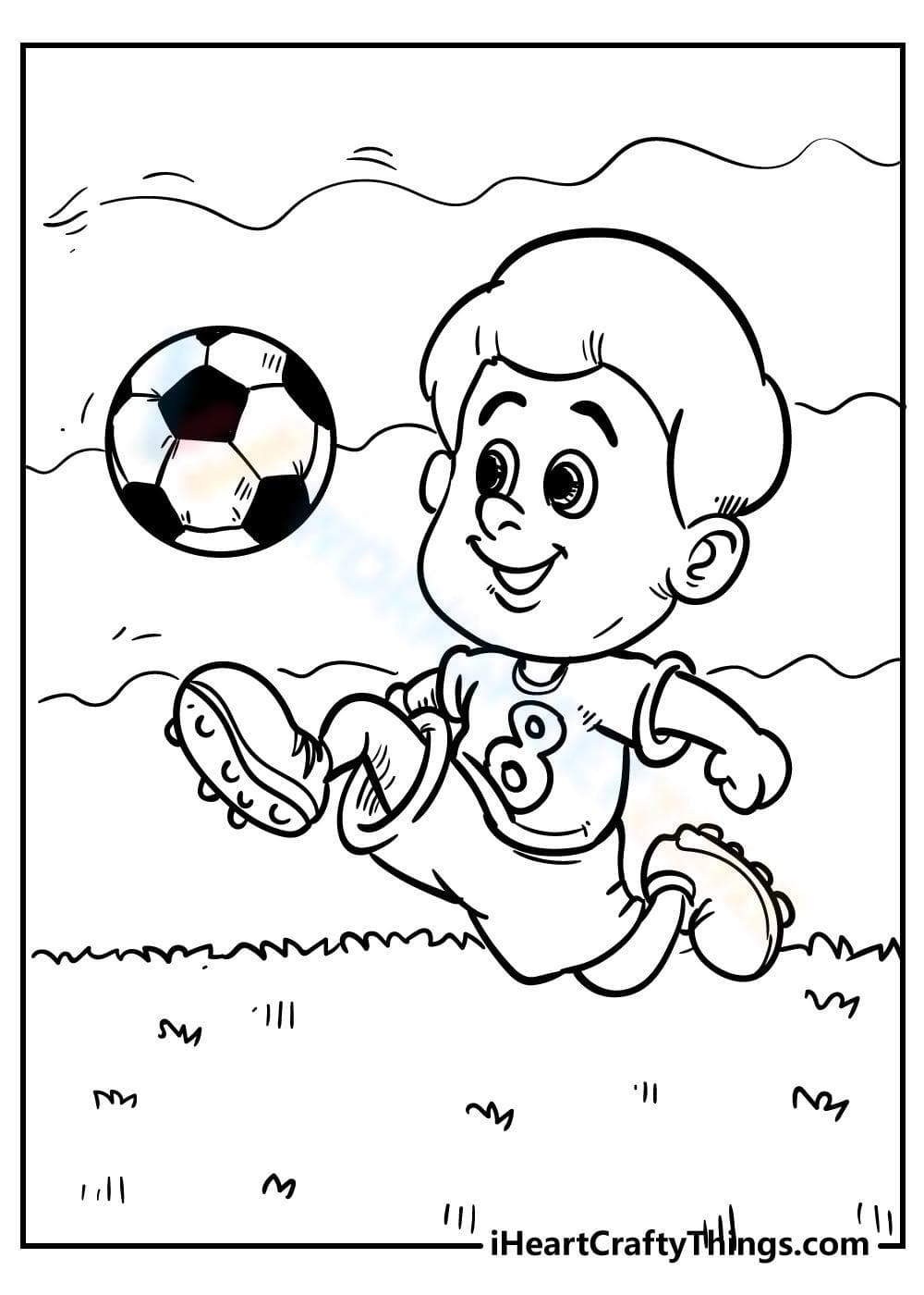 Little Boy Playing Football - Page 1