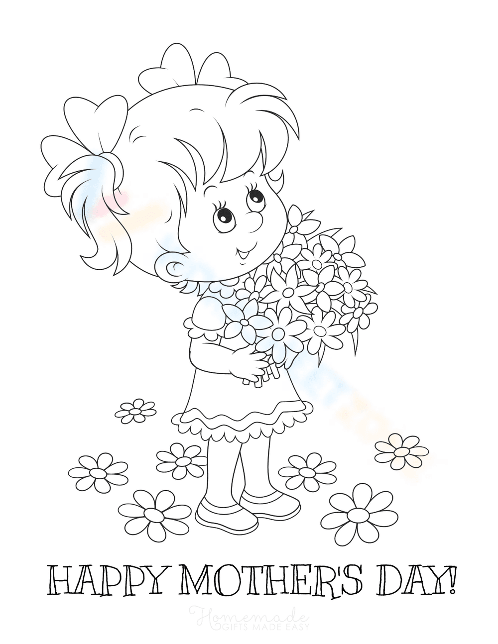 Daughter with Flowers Illustration - Page 1