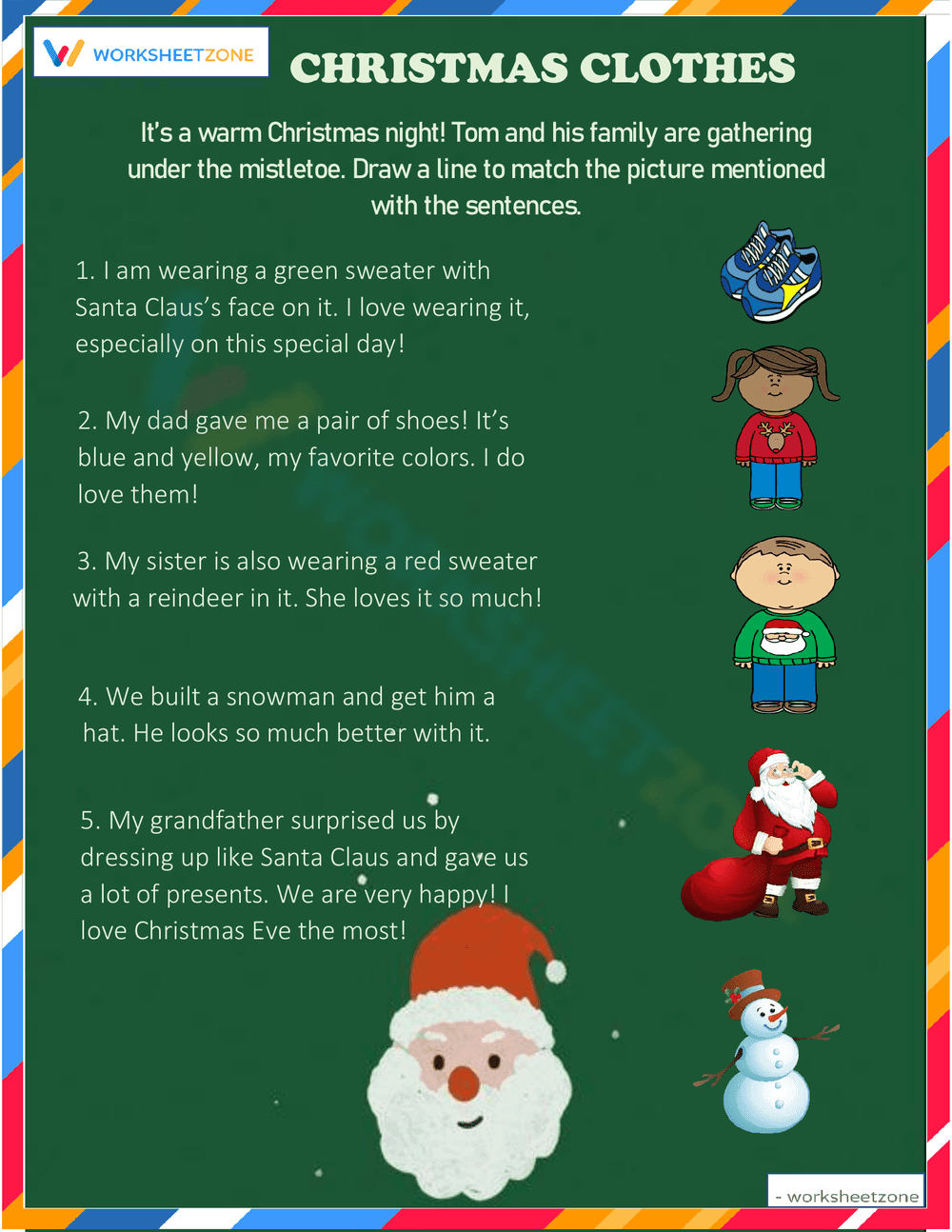 Christmas Clothes Worksheet for Holiday Learning - Page 1