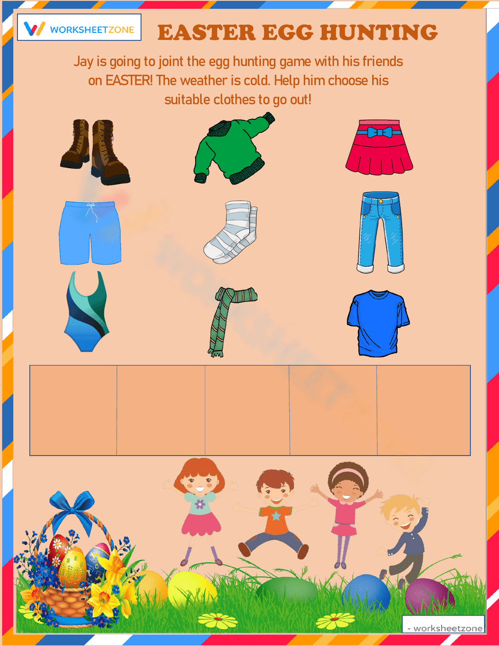 Easter Egg Hunting Worksheet for Holiday Fun - Page 1