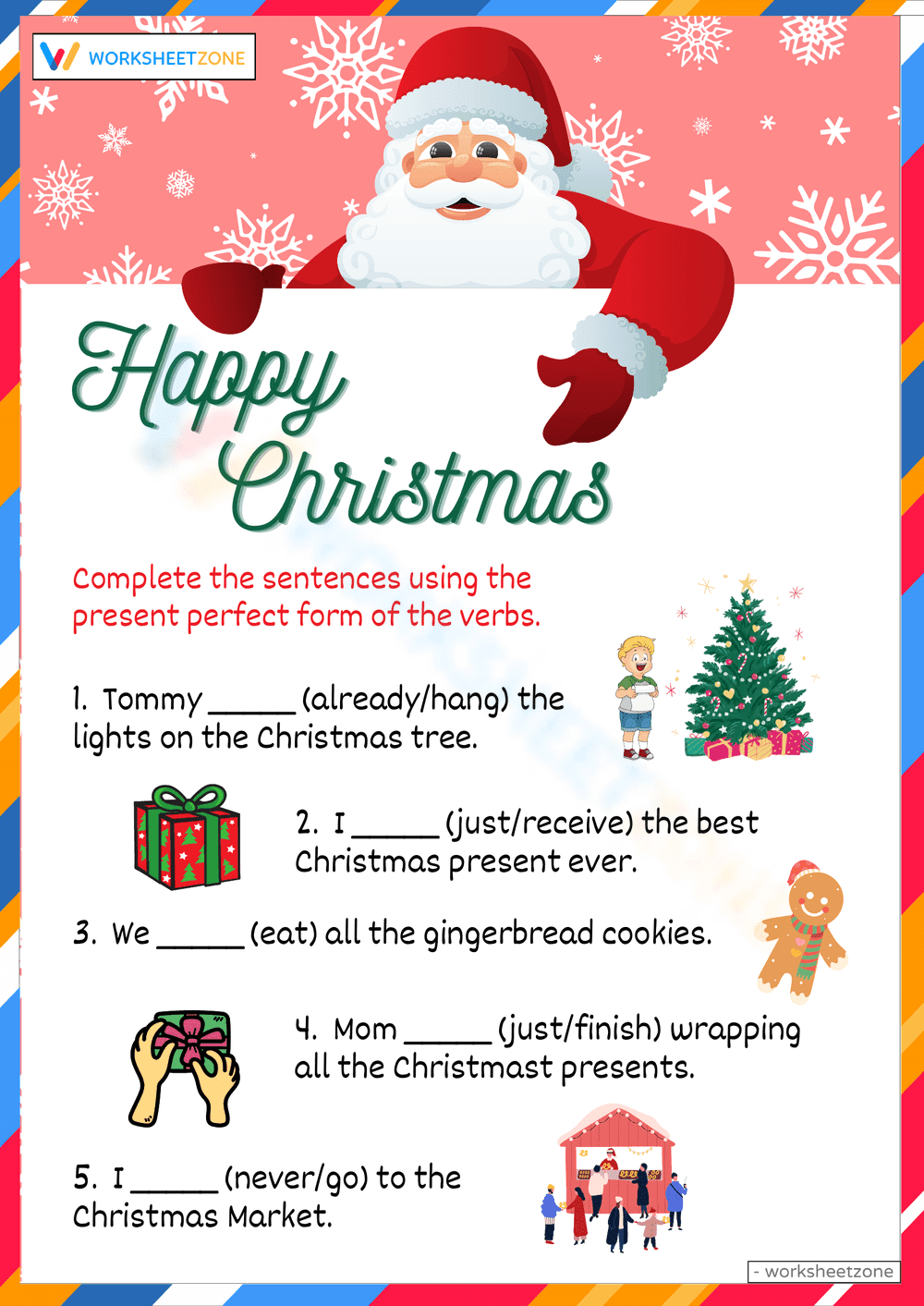 Happy Christmas Worksheet for Festive Fun - Page 1