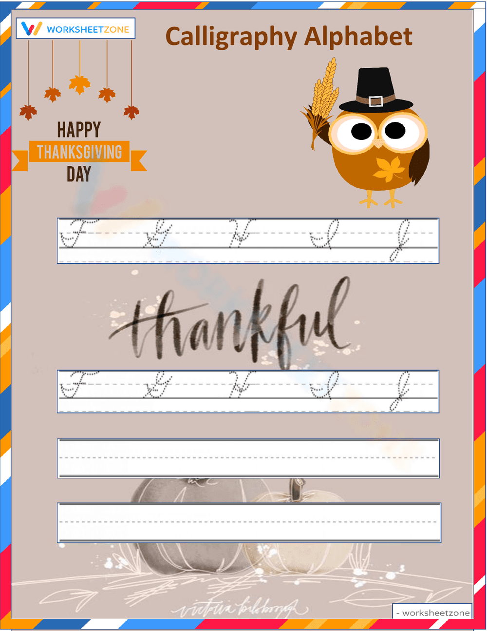 Calligraphy Practice Worksheet - Page 1