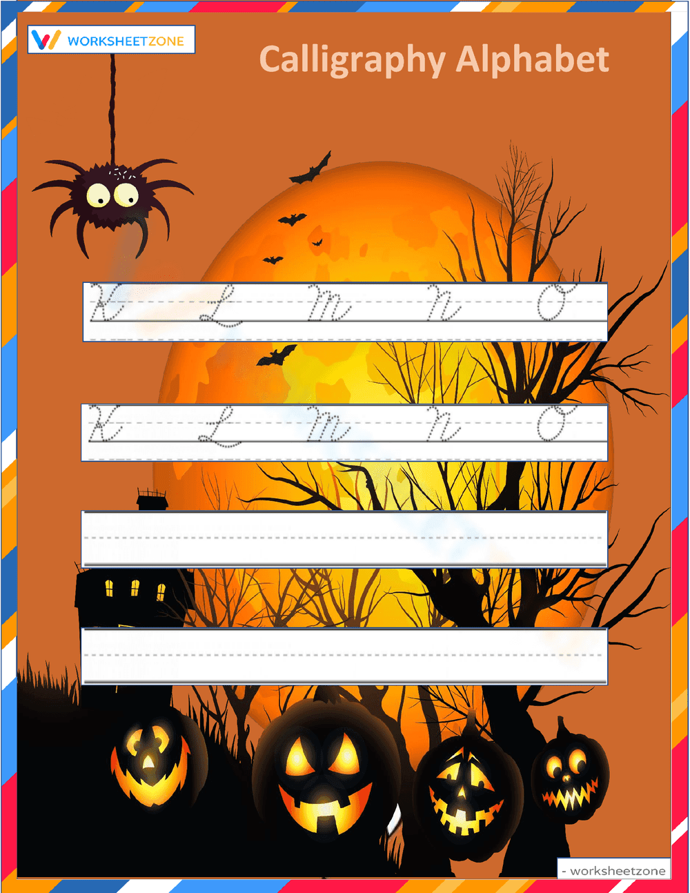Halloween Calligraphy Alphabet K-O - Page 1
