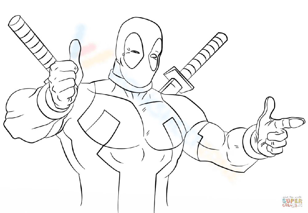 Cartoon Deadpool Worksheet: Comic Fun - Page 1