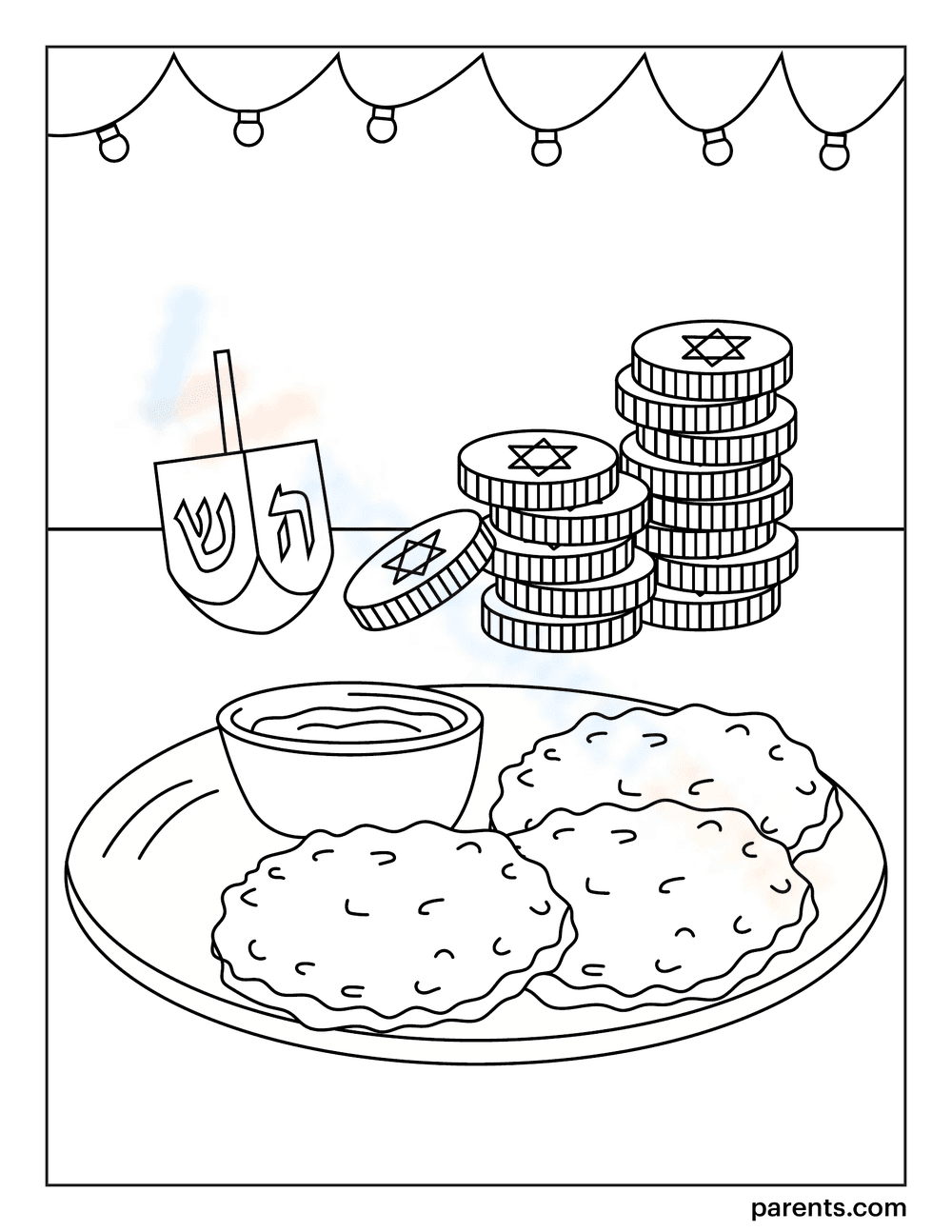 Hanukkah Coloring Page - Page 1