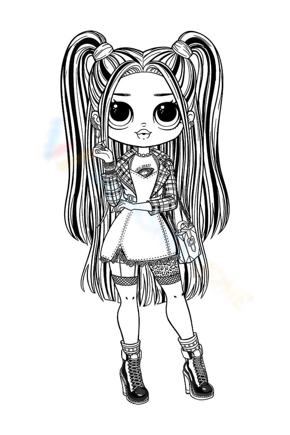 LOL Doll Alt Fashion Girl Coloring Page for Kids - Page 1