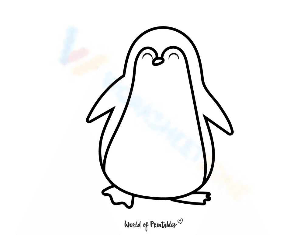 Penguin Themed Coloring Worksheet - Page 1