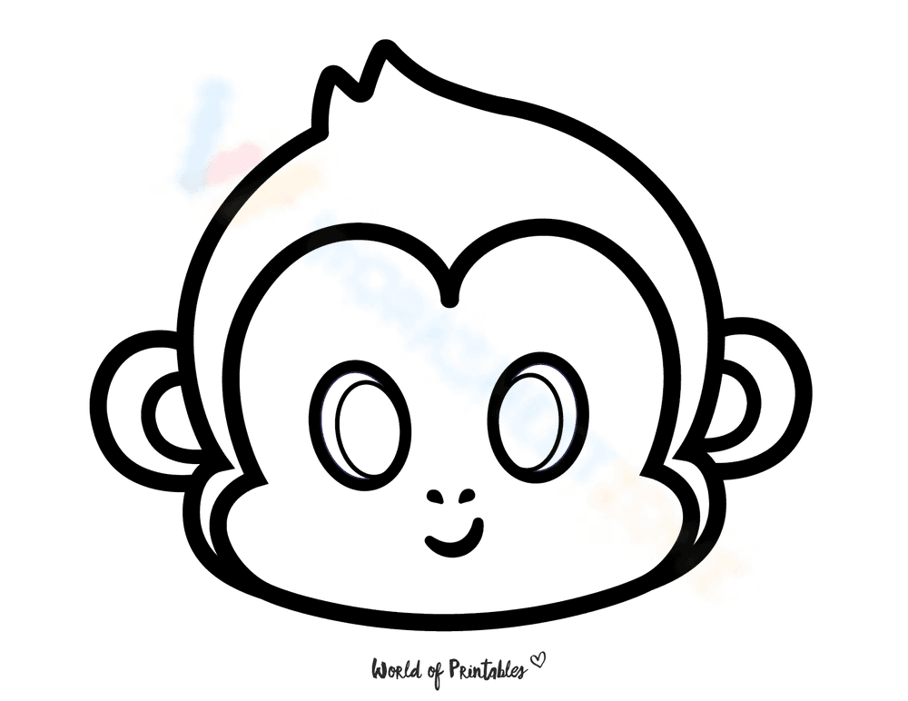 Monkey Themed Coloring Sheet - Page 1