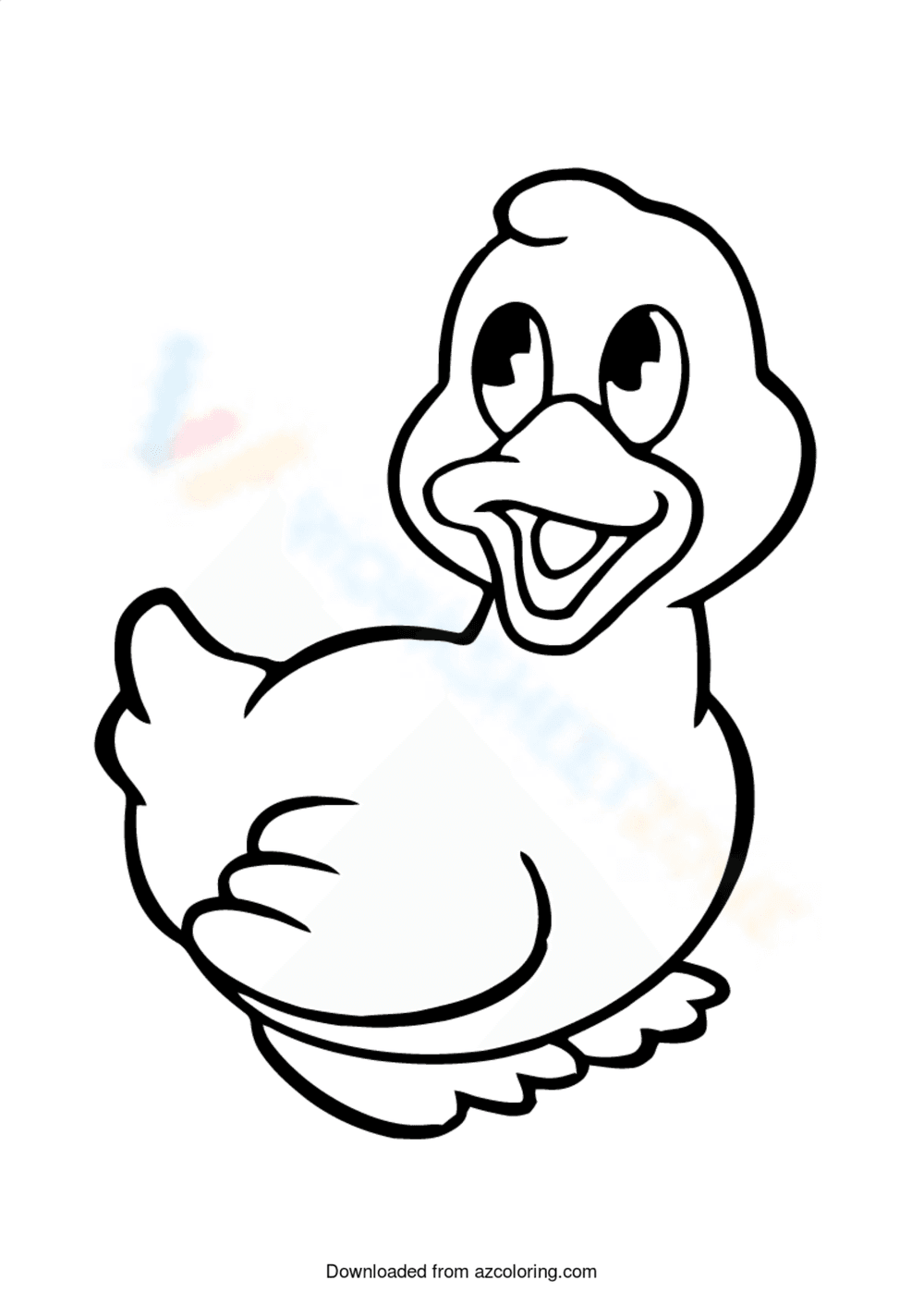 Cartoon Duck On Log - Page 1