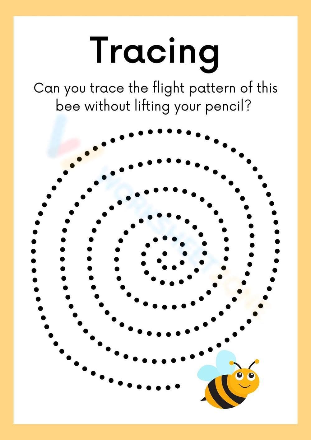 Trace the Bee Flight Pattern Lesson - Page 1