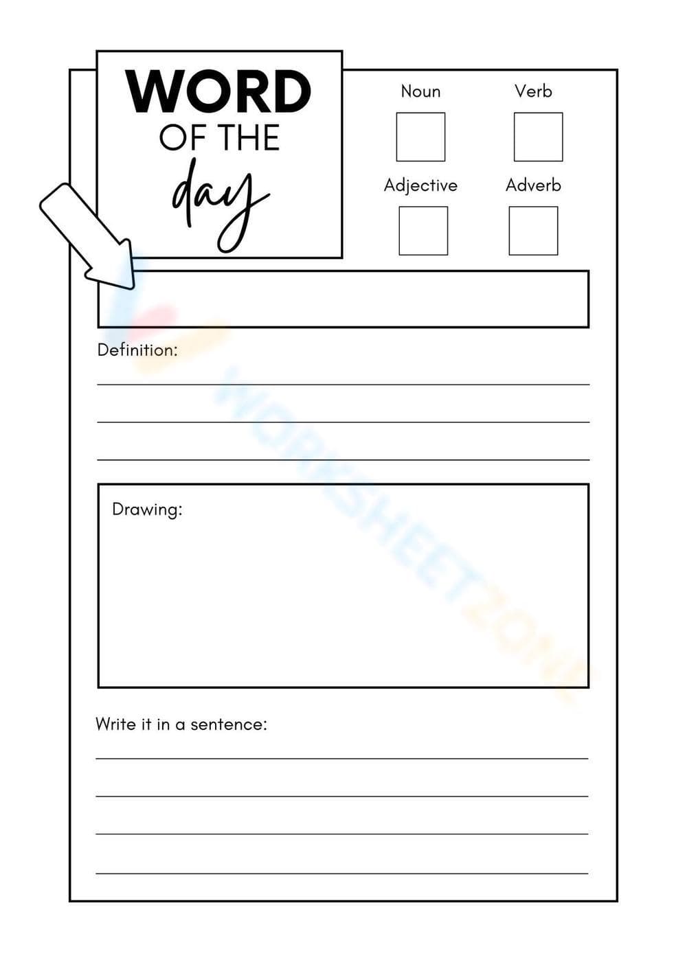 Word of the Day Blank Template - Page 1