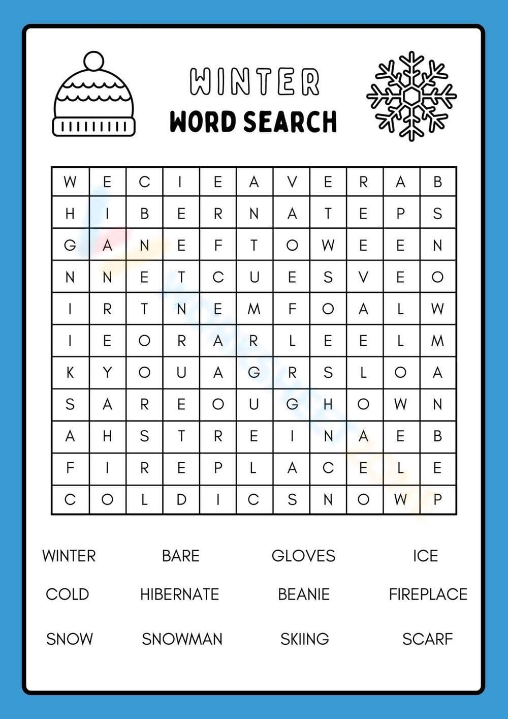 Winter Word search - Page 1