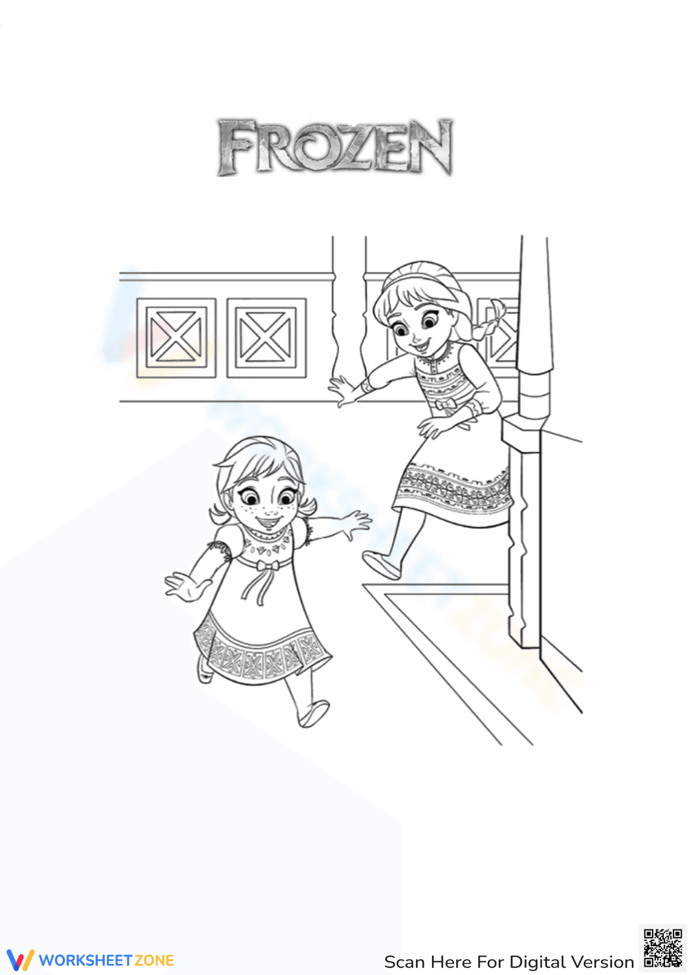 Frozen Characters Coloring Sheet - Page 1