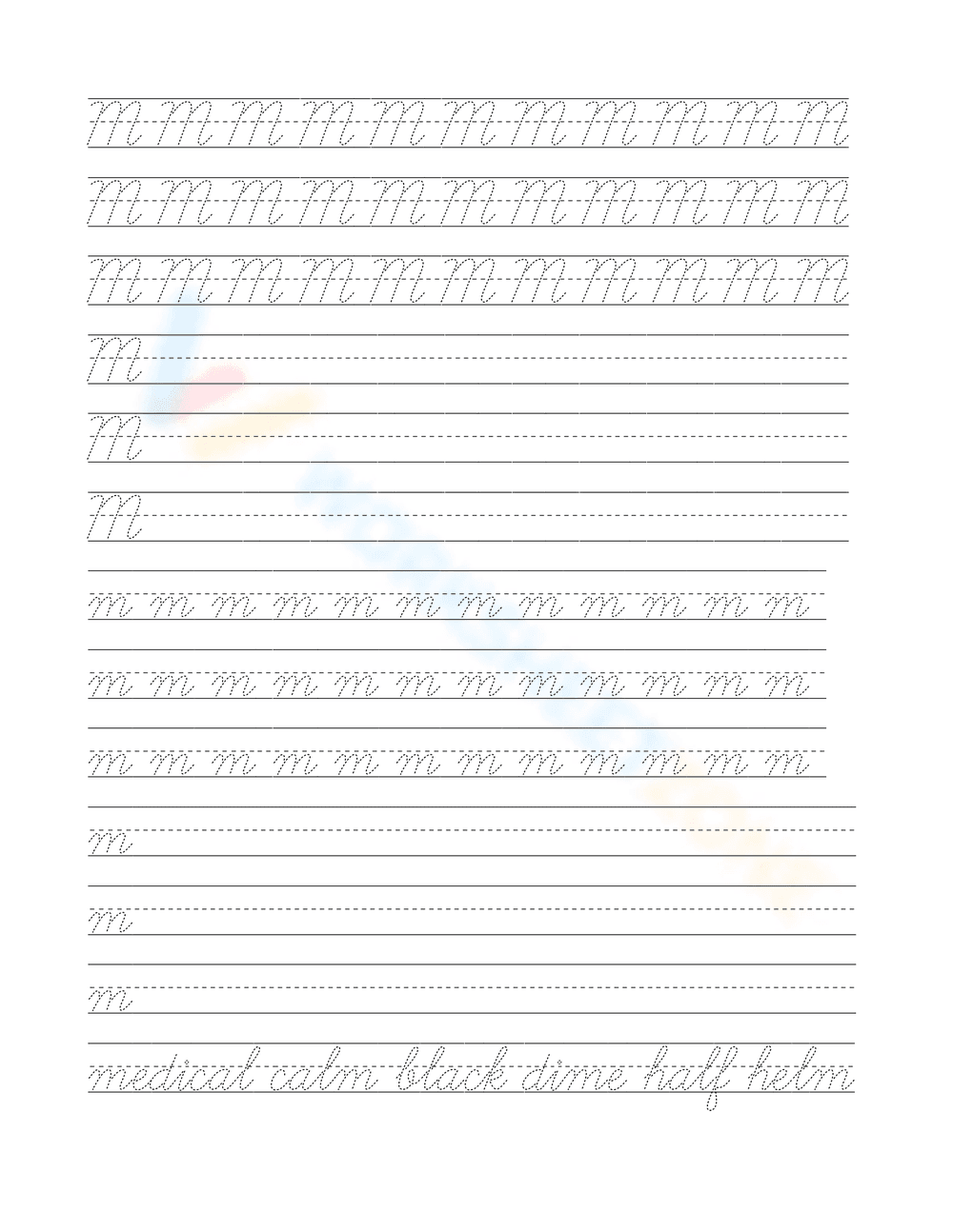 Cursive Pages for Handwriting Practice - Page 13