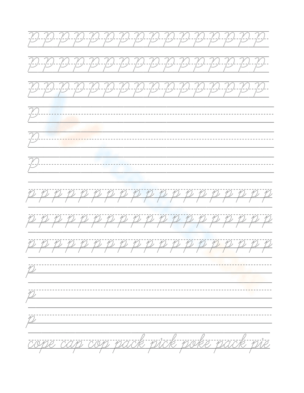 Cursive Pages for Handwriting Practice - Page 16