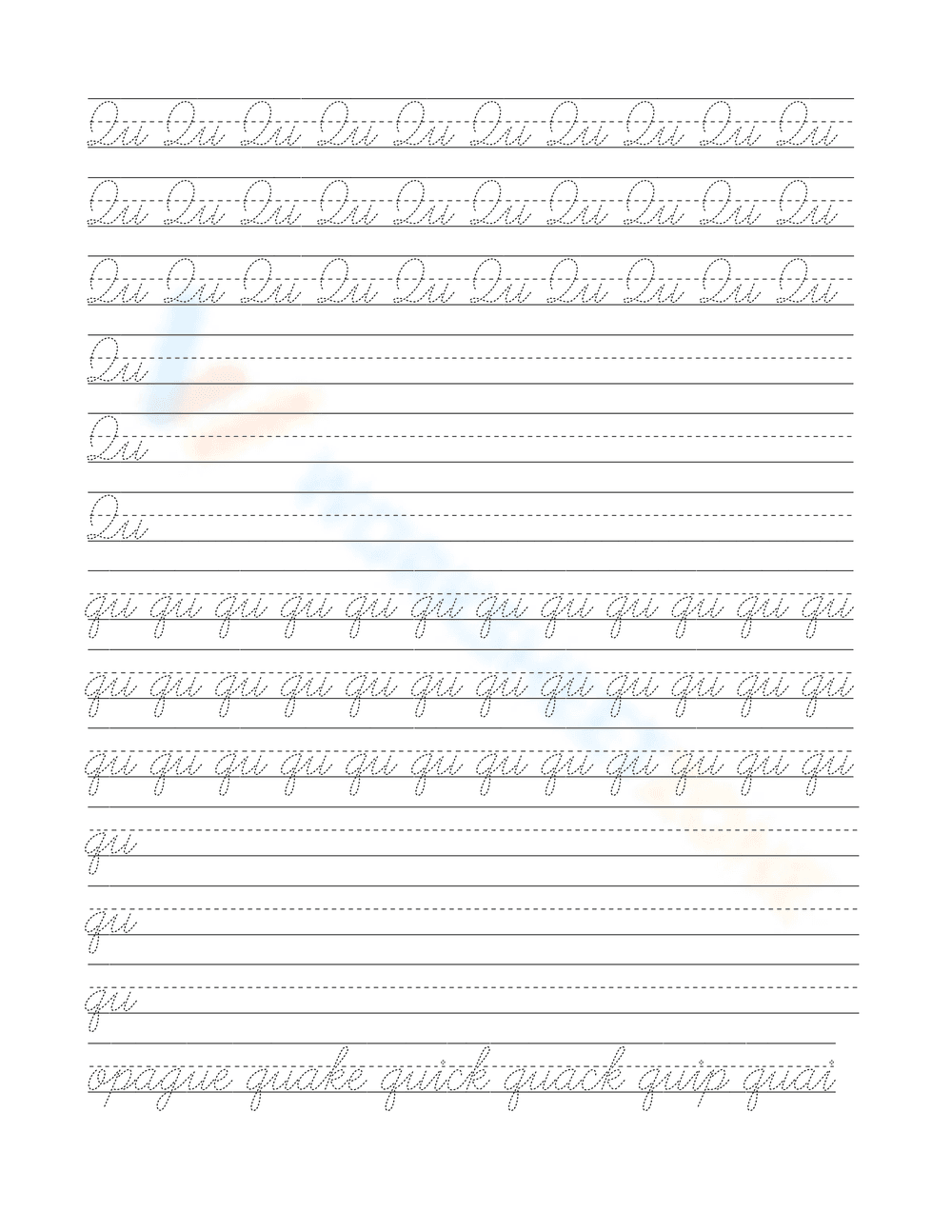 Cursive Pages for Handwriting Practice - Page 17