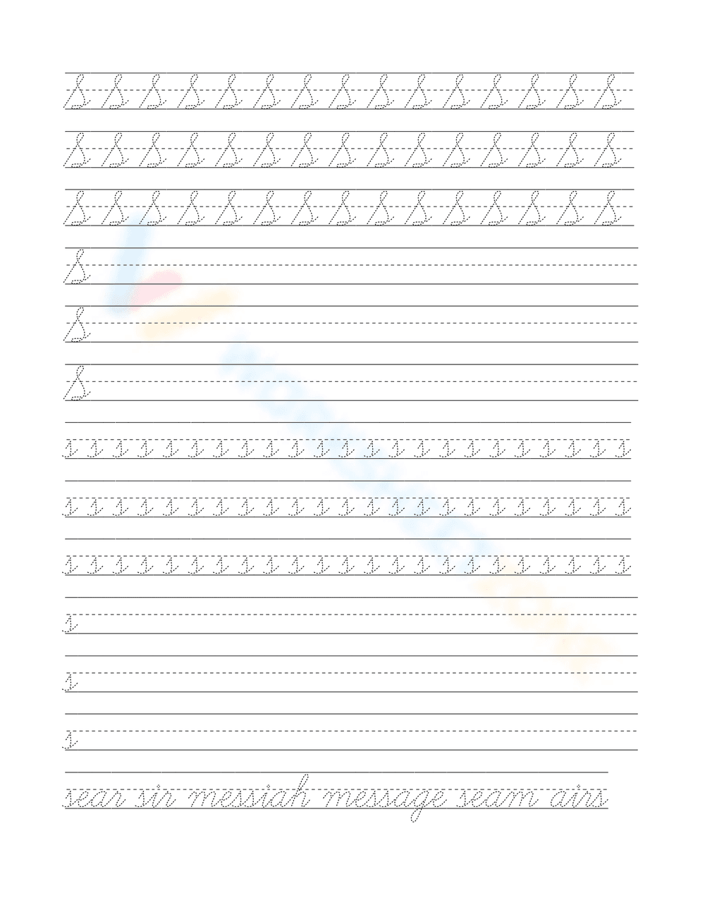 Cursive Pages for Handwriting Practice - Page 19