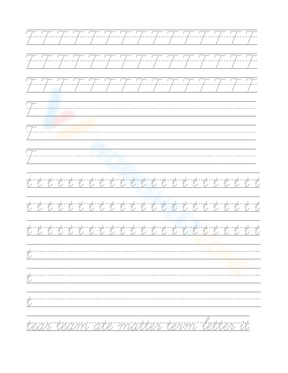 Cursive Pages for Handwriting Practice - Page 20