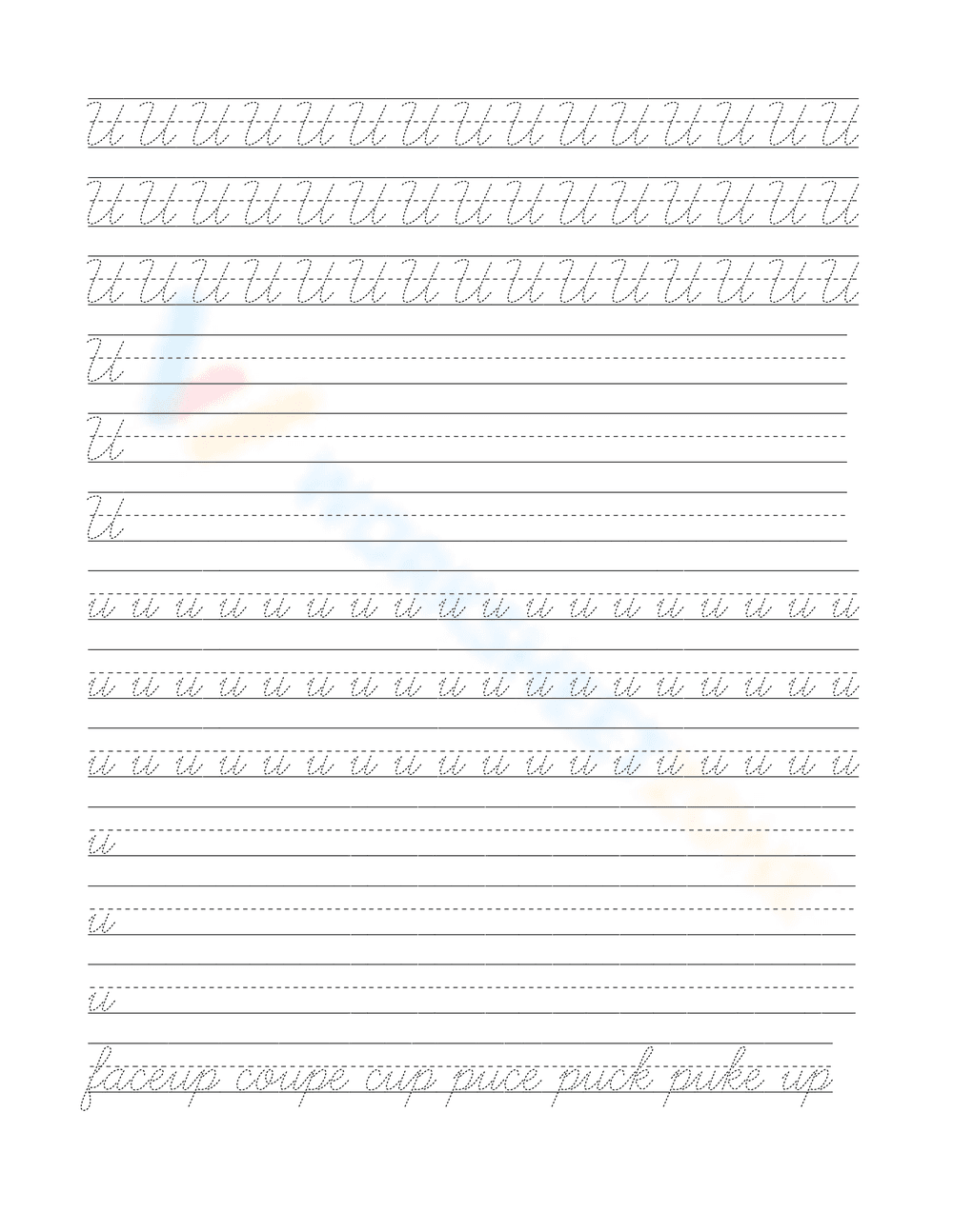 Cursive Pages for Handwriting Practice - Page 21