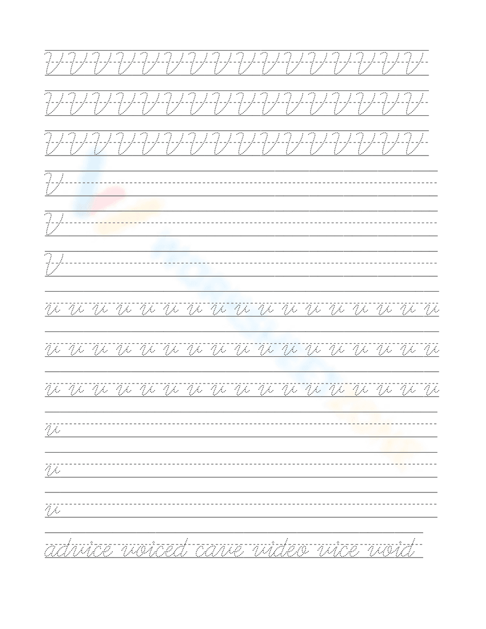 Cursive Pages for Handwriting Practice - Page 22