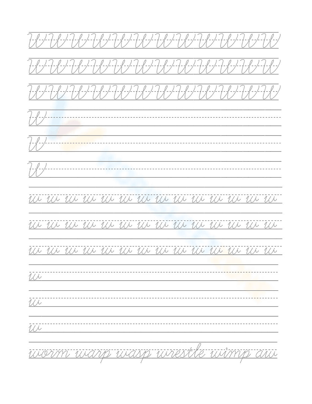 Cursive Pages for Handwriting Practice - Page 23