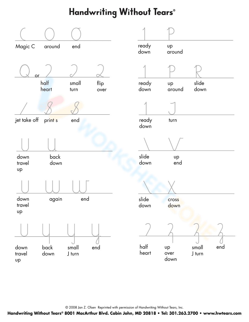 Handwriting Without Tears Worksheets - Page 2