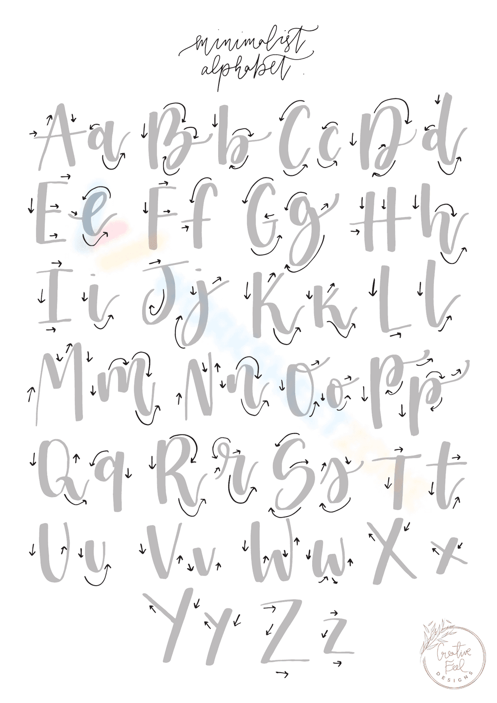 Cursive Letters Chart for Handwriting Practice - Page 1