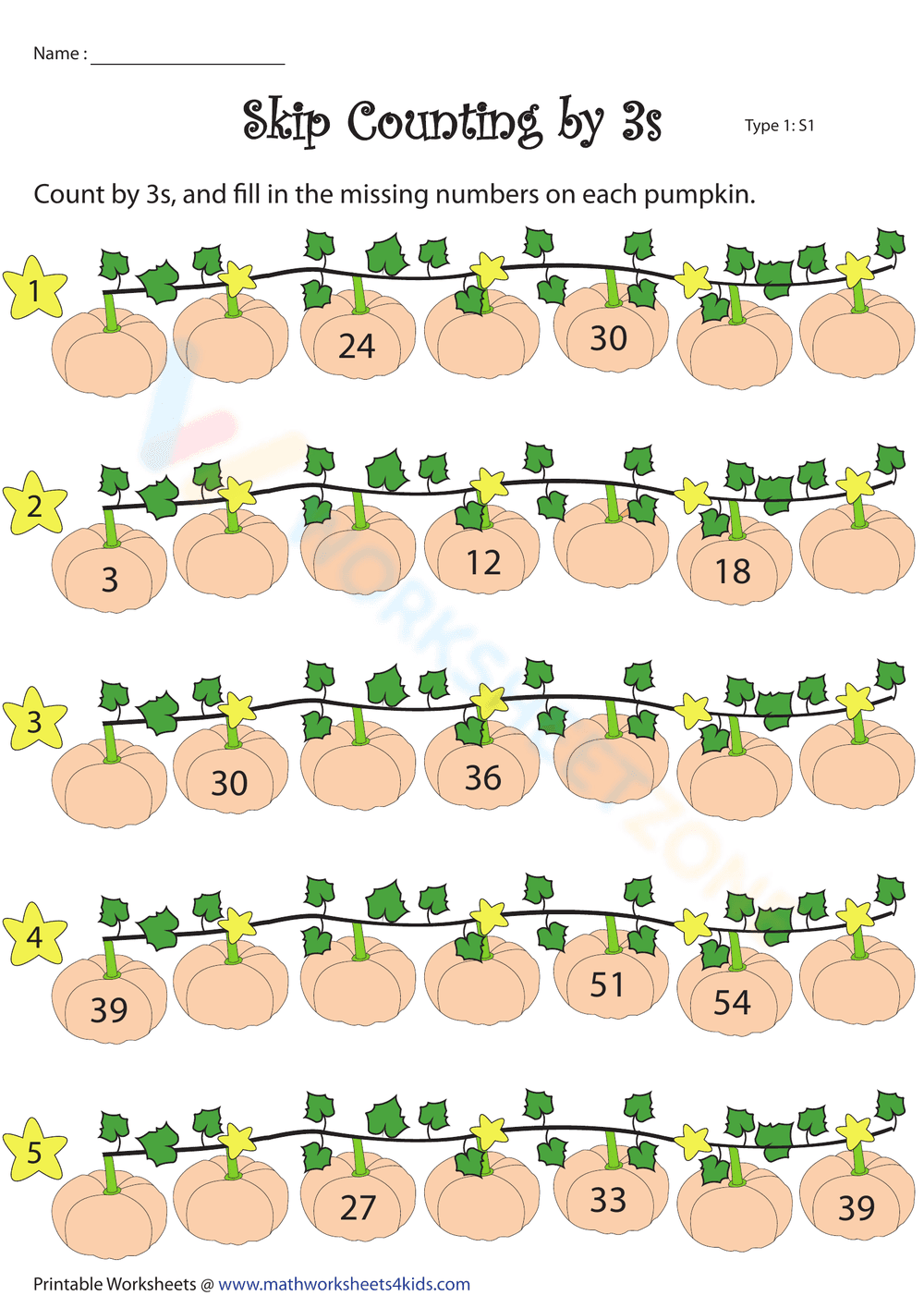Missing numbers - Page 1