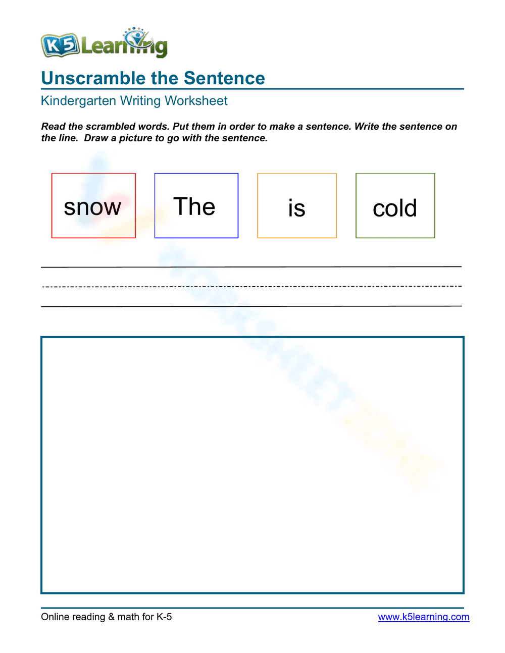 Unscramble the Sentence 2 - Page 1