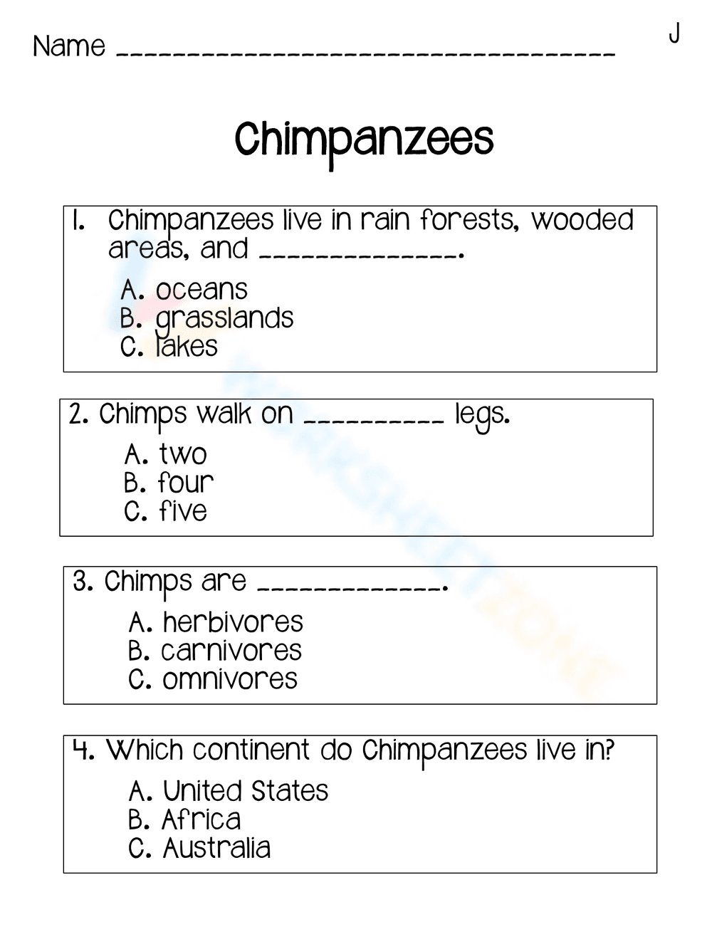 Chimpanzees: Wildlife Education - Page 1