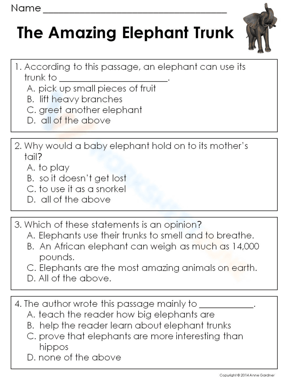 The Amazing Elephant Trunk: Fun Facts! - Page 2