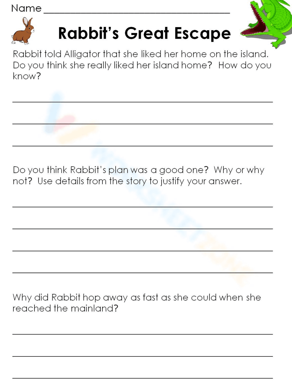 Rabbit's Great Escape: Identifying Story Elements - Page 2