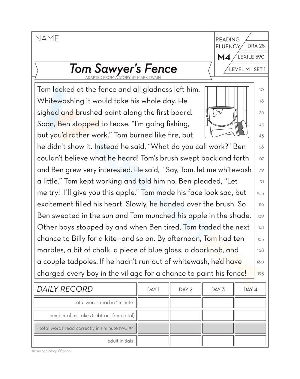 Tom Sawyer's Fence: Exploring Character Traits - Page 1