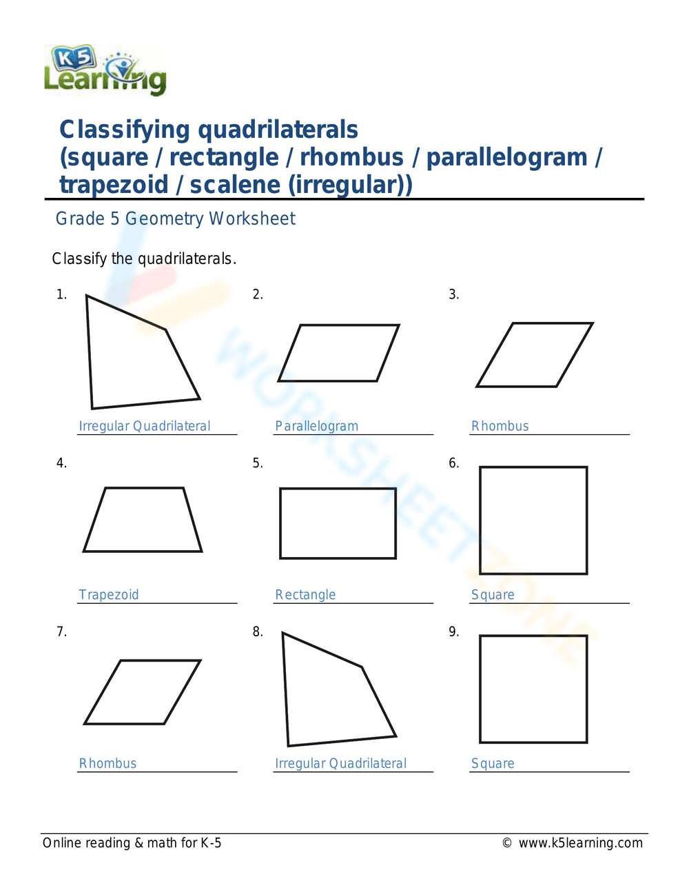Allocate Quadrilaterals: Sorting Geometric Shapes - Page 2