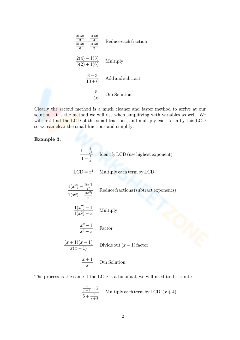 Rational Expressions: Simplify Complex Fractions - Page 2