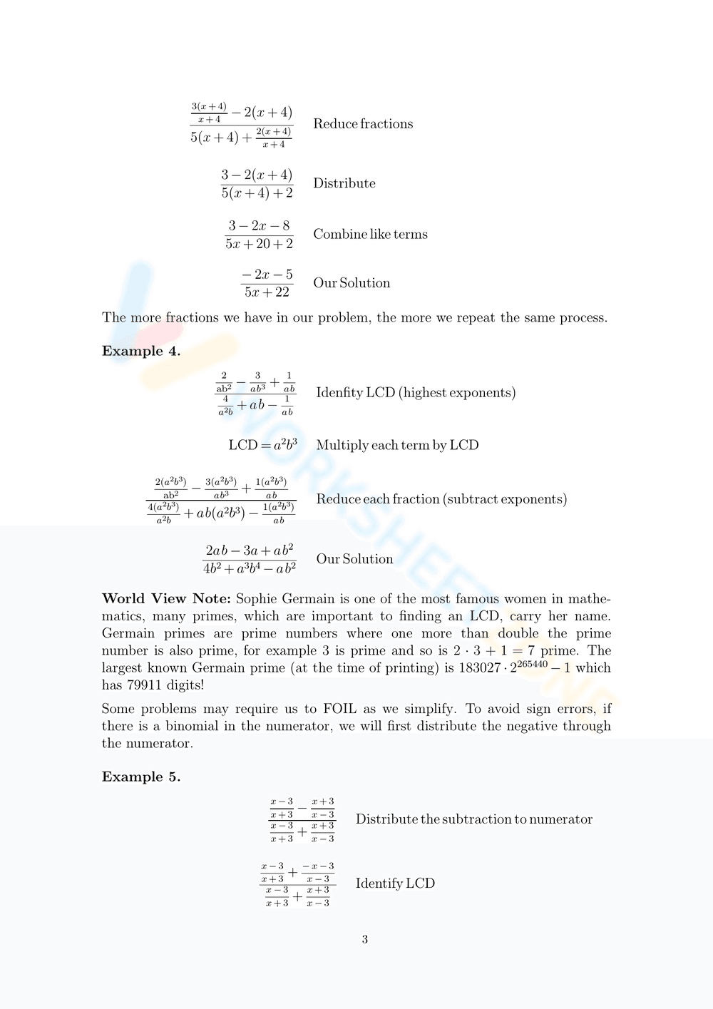 Rational Expressions: Simplify Complex Fractions - Page 3