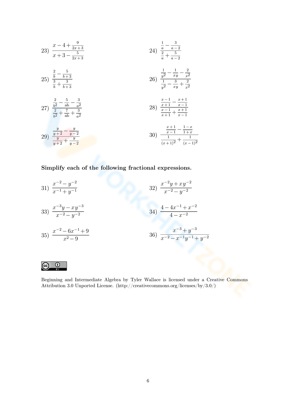 Rational Expressions: Simplify Complex Fractions - Page 6