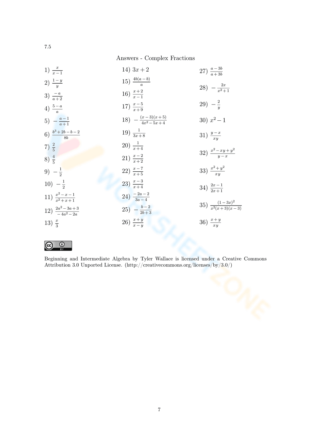 Rational Expressions: Simplify Complex Fractions - Page 7