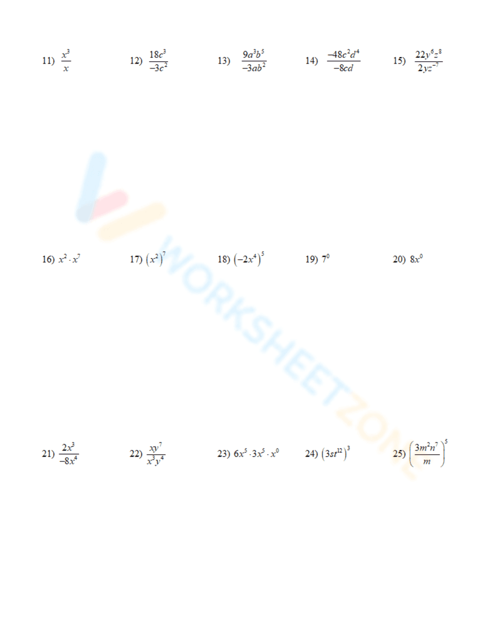 Exponent Operations: Math Practice Worksheet - Page 4