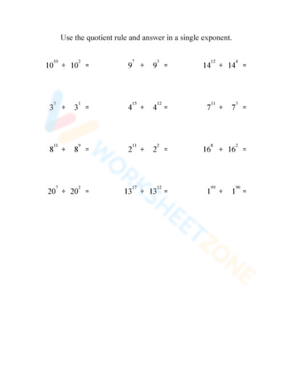 Exponent Operations: Math Practice Worksheet - Page 5