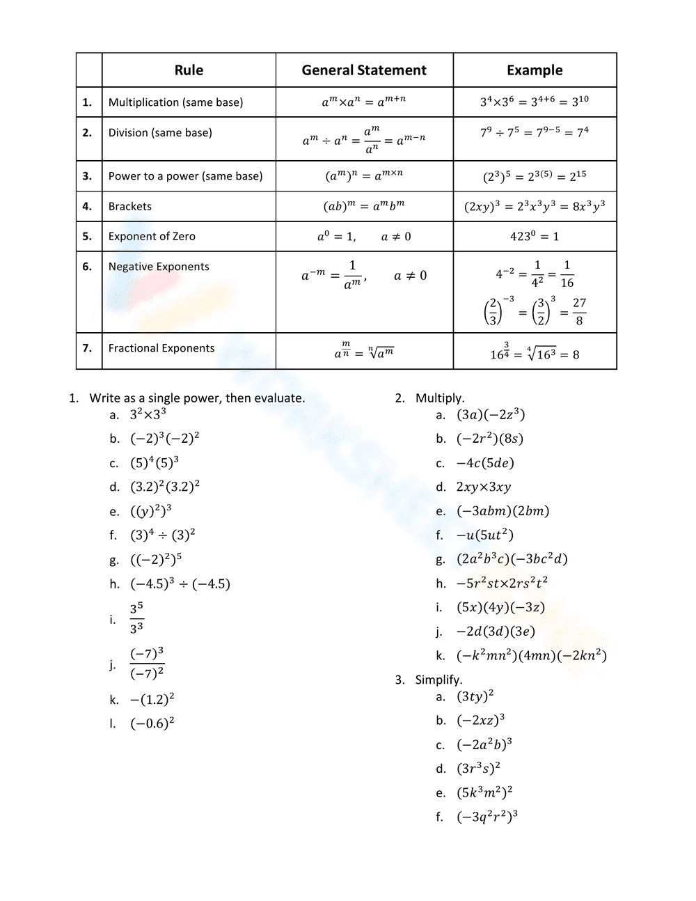 Master Exponent Rules: A Comprehensive Review - Page 3
